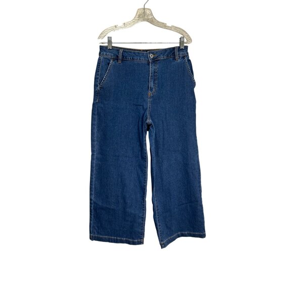 Style & Co Women’s Wide Leg Crop Jeans Blue Size 12 Mid Rise Casual Denim Pants - Picture 1 of 9